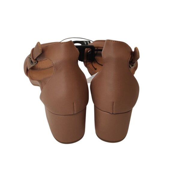 Time And Tru Memory Foam Tan Block Heel Sandals Women Size 11 Faux Leather - Picture 3 of 6